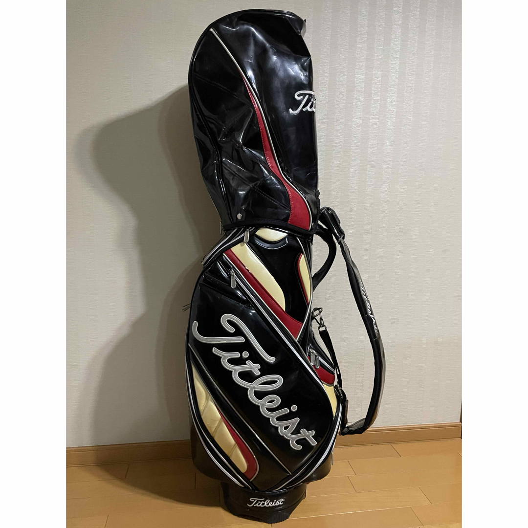 Titleist - Titleist キャディバッグ 黒赤白 ストライプの通販 by