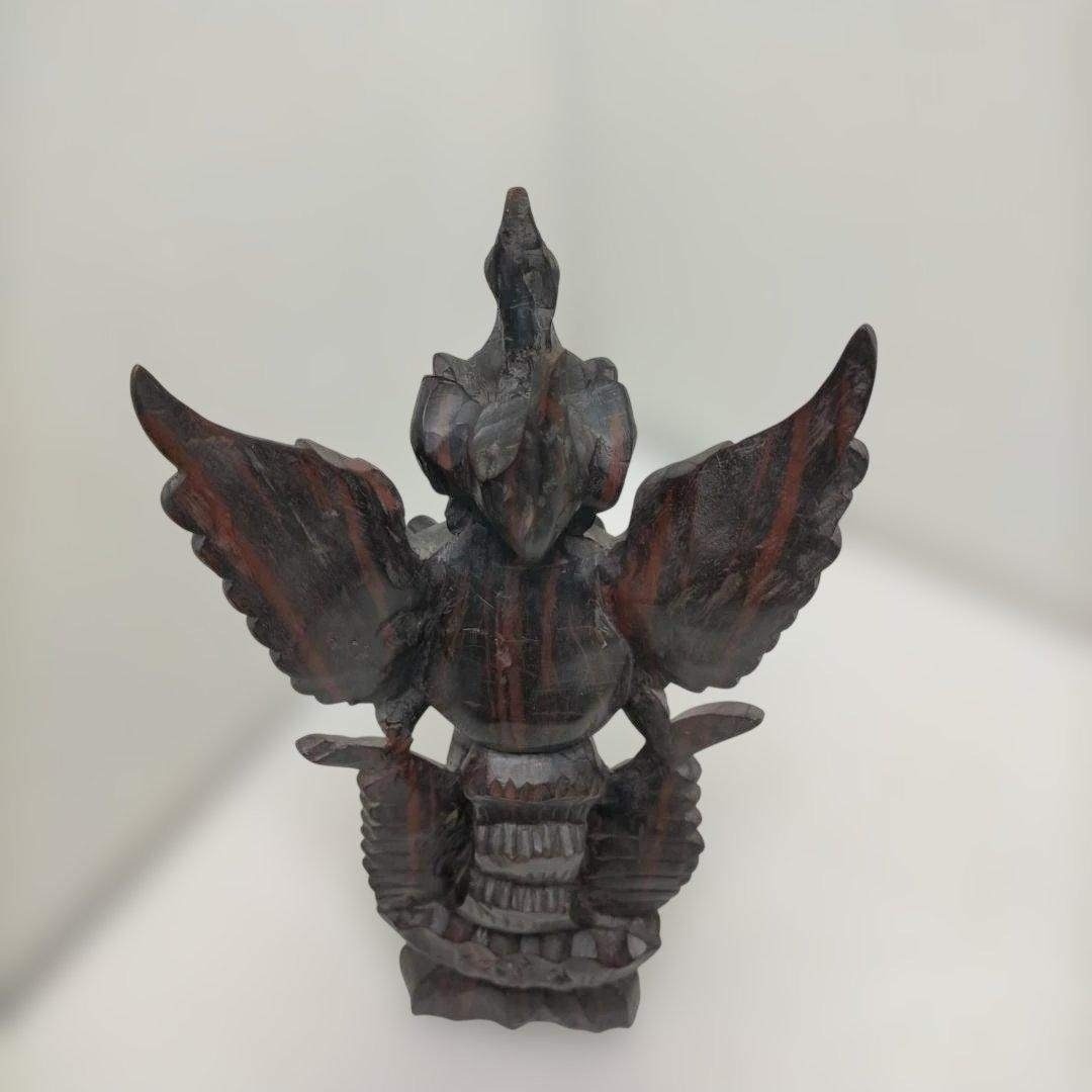 翼のある女神像 木彫り 置物 彫刻像 オブジェ アジアン 260115-3Tの