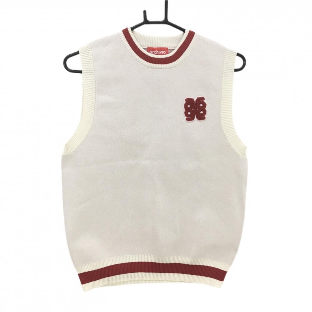 archivio - 【超美品】アルチビオ ニットベスト 白×レッド バックロゴ