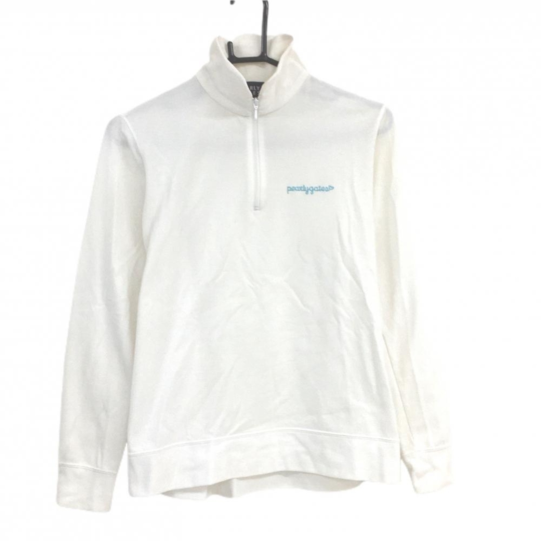PEARLY GATES - パーリーゲイツ 長袖ハイネックシャツ 白 ハーフジップ