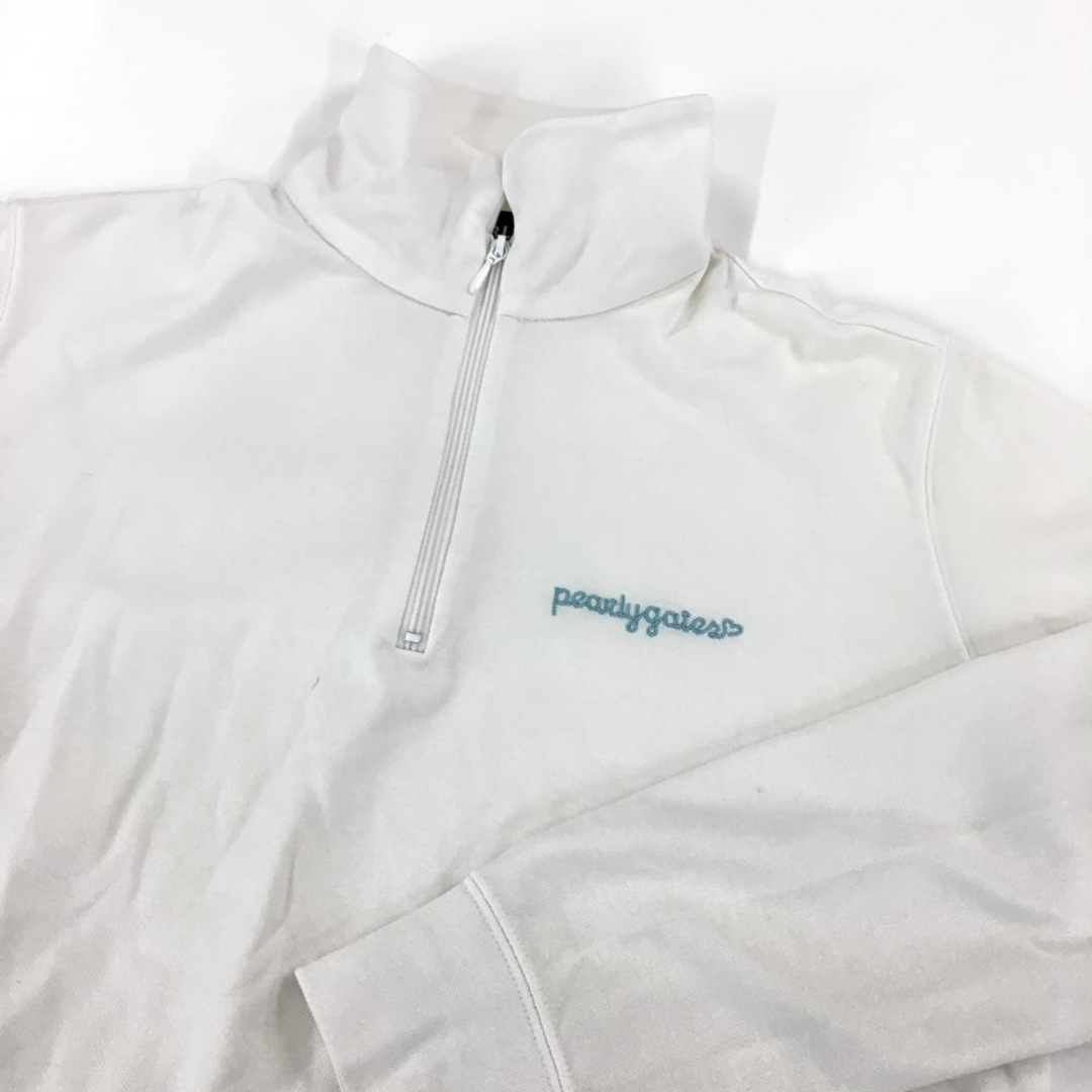 PEARLY GATES - パーリーゲイツ 長袖ハイネックシャツ 白 ハーフジップ
