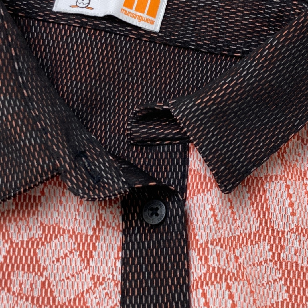 サイズ：L MUNSING WEAR マンシングウェア 半袖ポロシャツ 総柄 レッド