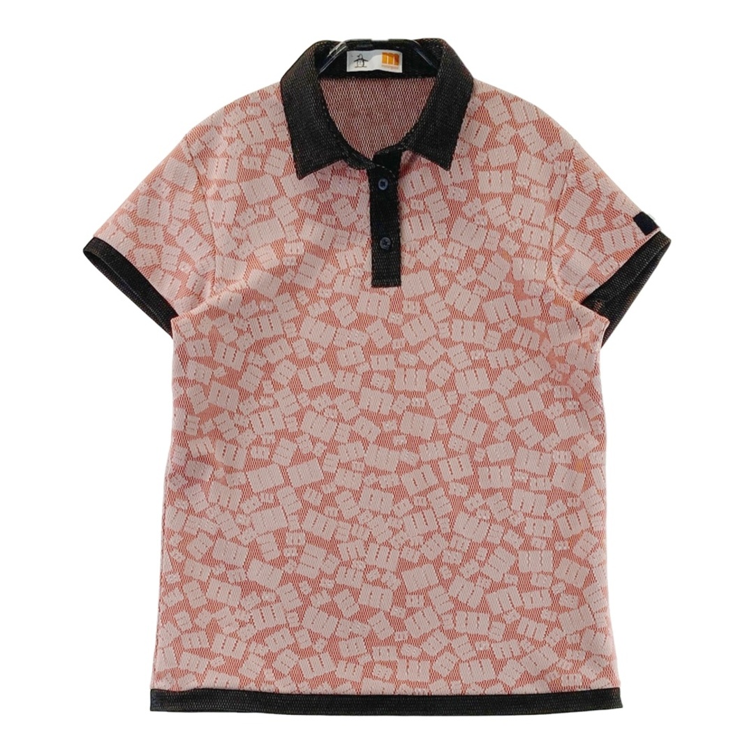 サイズ：L MUNSING WEAR マンシングウェア 半袖ポロシャツ 総柄 レッド