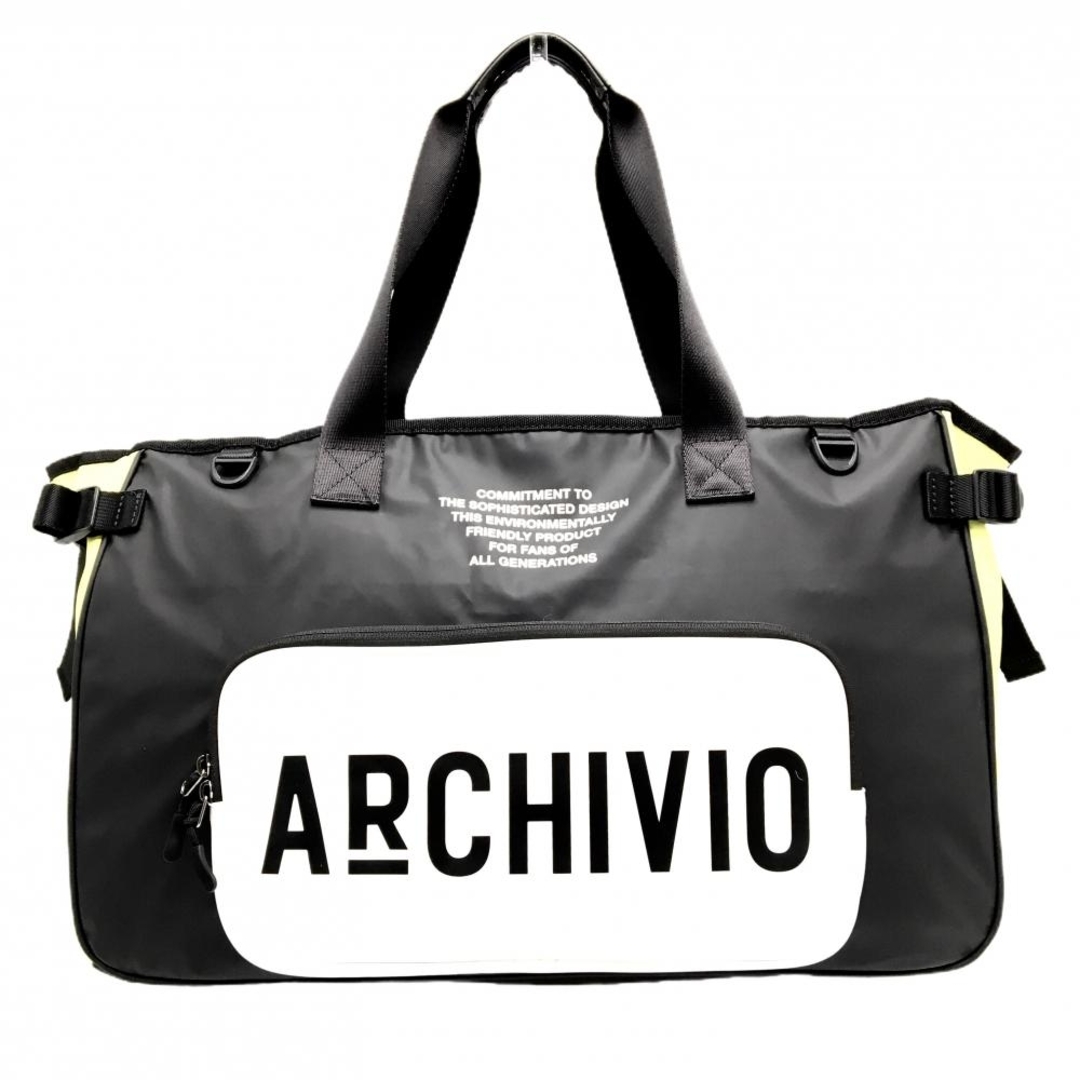 archivio - アルチビオ ロッカーバッグ 黒×白×ライトグリーン ビッグ