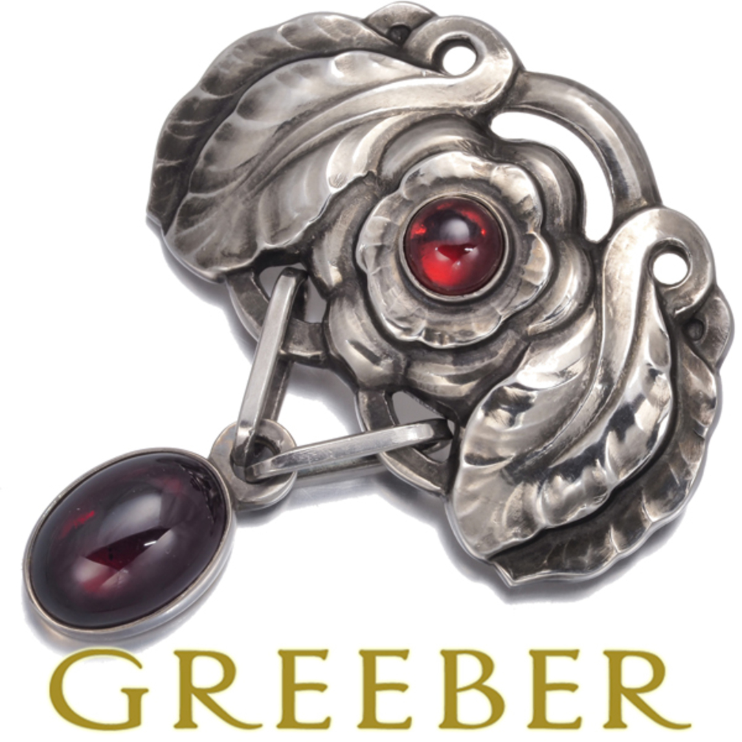 Georg Jensen - ジョージジェンセン ブローチ ガーネット 193 シルバー