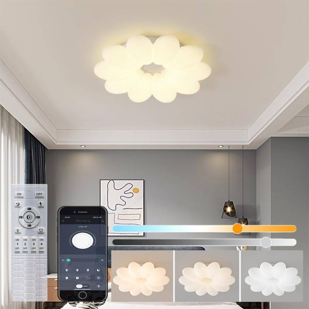 数量限定】KOVOL LED シーリングライト 花 6畳 8畳 10畳 北欧風の通販