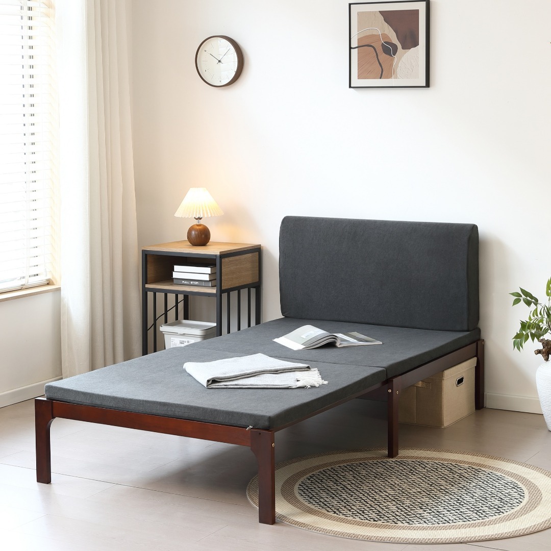 タイムセール！ソファベッド【ダークグレーマット付き】 長さは調節