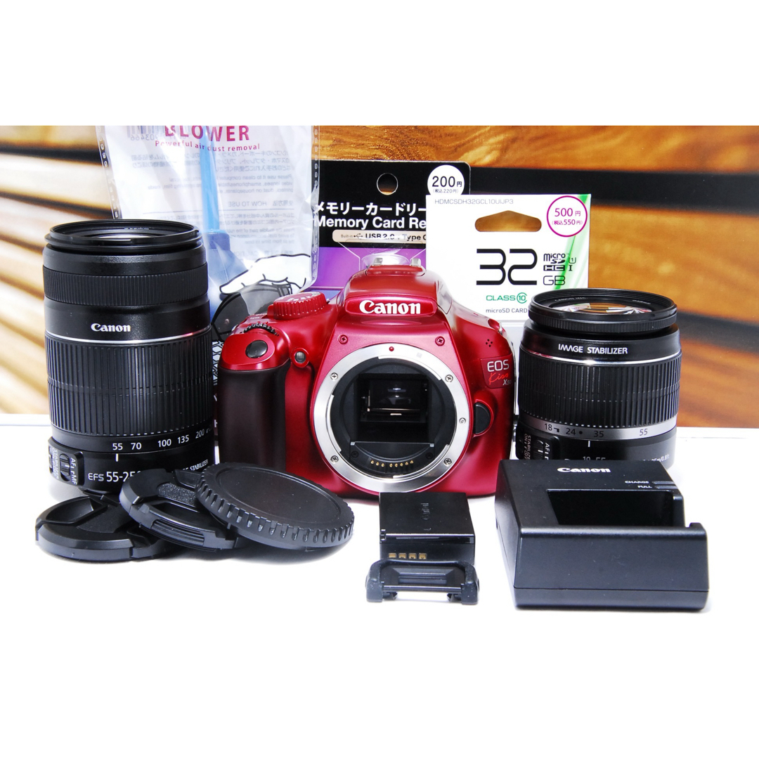 Canon - 一眼レフ キャノン kiss x50 Canon レッド 赤 スマホ転送の