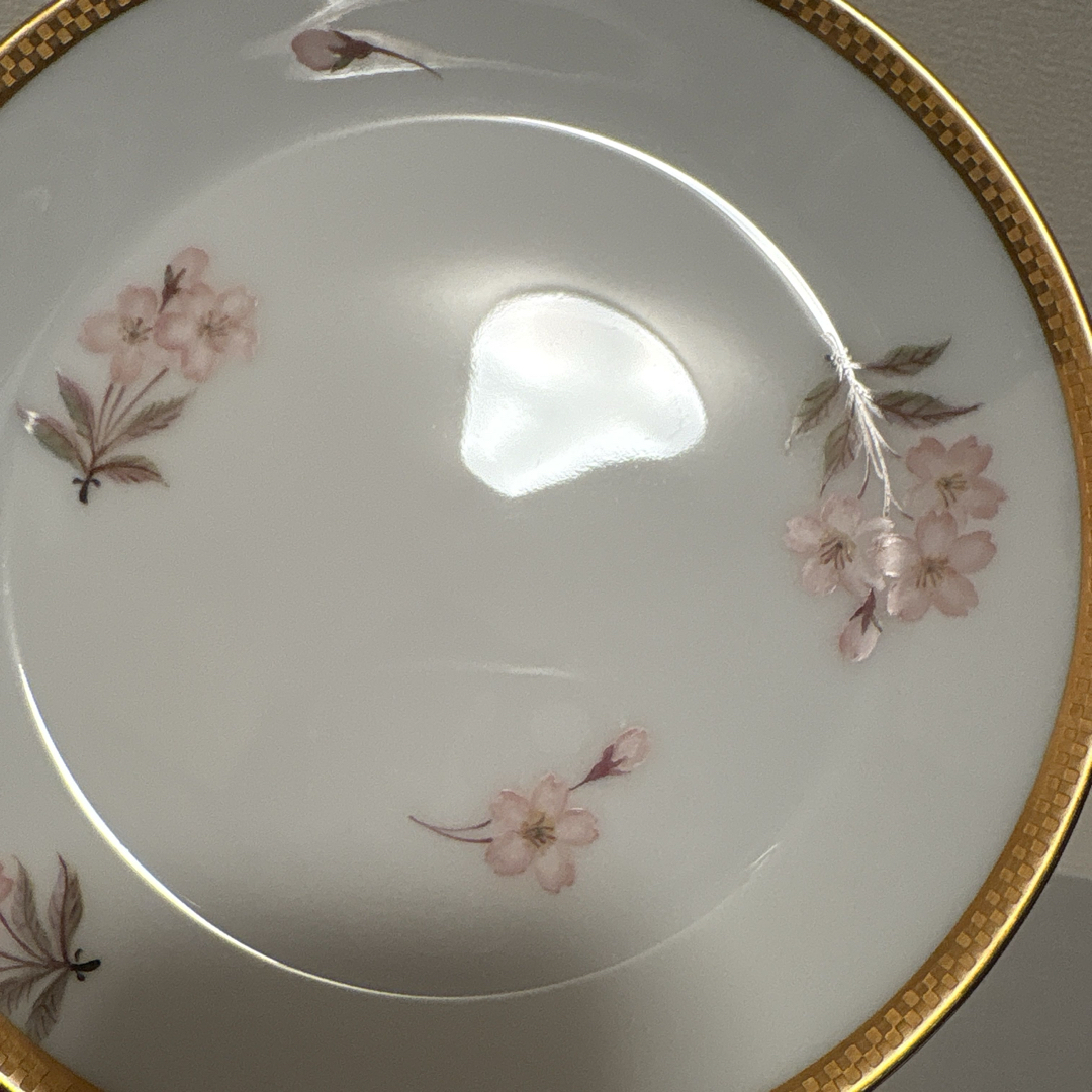 大倉陶園 - 大倉陶園 歳時記シリーズ 桜 市松金彩金蝕 デザート