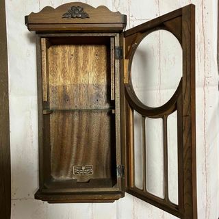 アンティーク 振り子時計 昭和レトロ 掛け時計 ドライフラワー 古時計