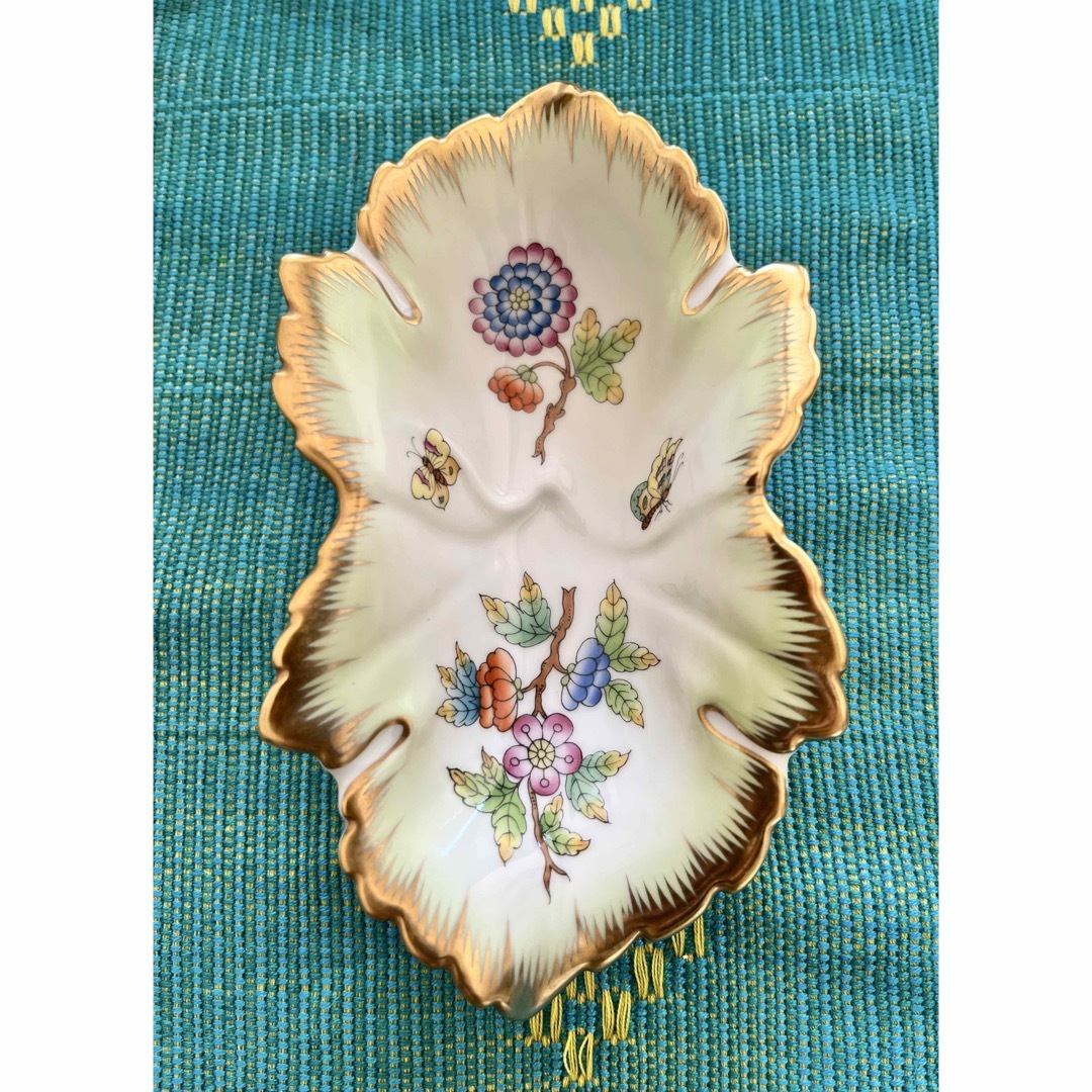 Herend - Herend金彩葉形皿 花と蝶の装飾の通販 by 桜貝's shop