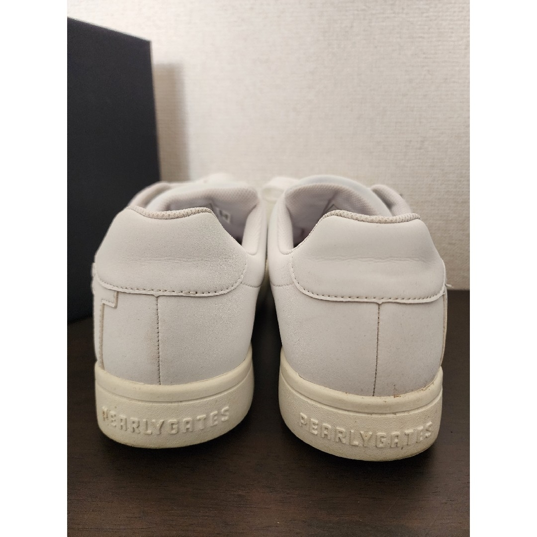 ☆美品☆】PEARLY GATES サイドロゴ スニーカー 白 25.5㎝
