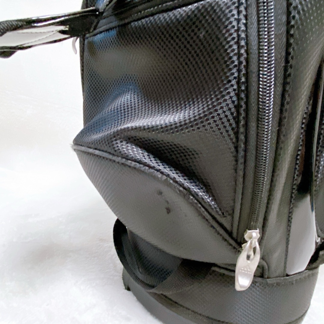 アディダス キャディバッグ オールブラック 黒 エナメル 合成皮革 9型