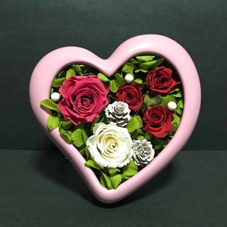 プリザーブドフラワー＊ガラスケース対 蓮 タッセル入＊仏花 敬老の日