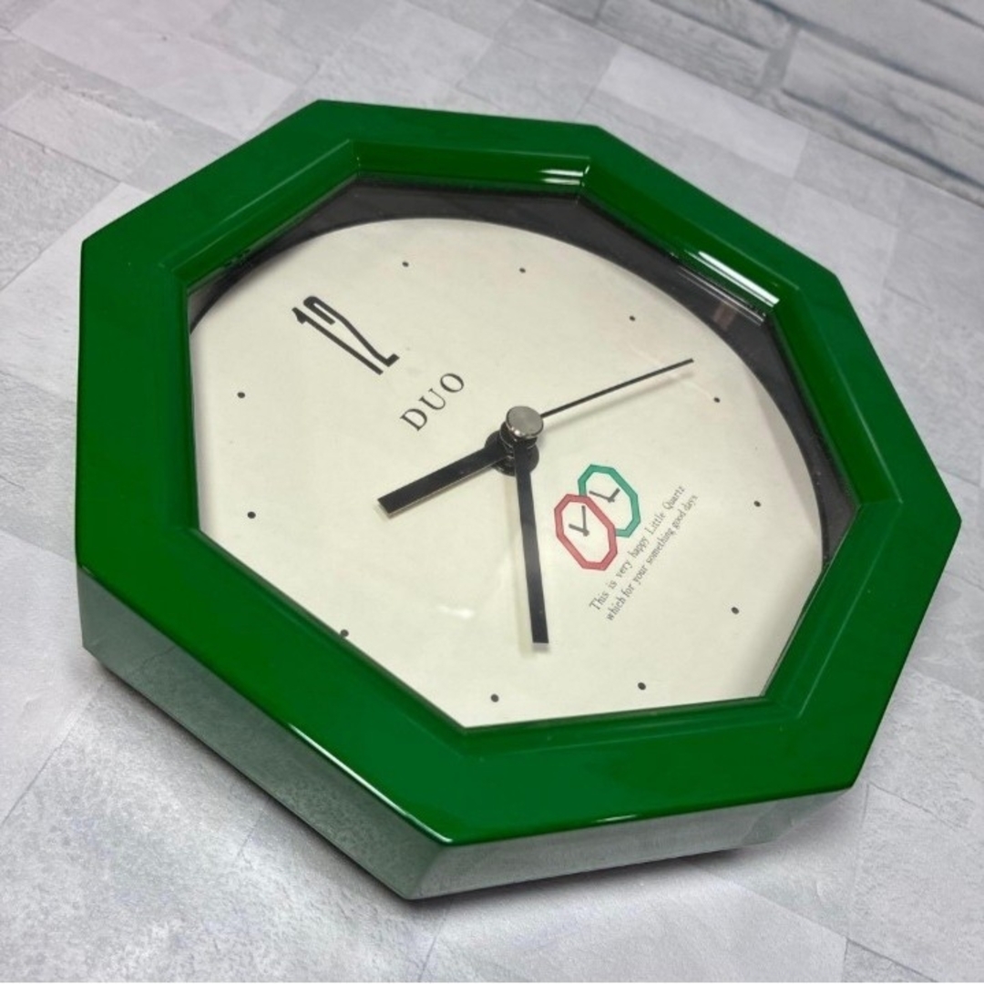 80's 掛け時計 ポストモダン ビンテージ レトロ 八角 グリーン 80's