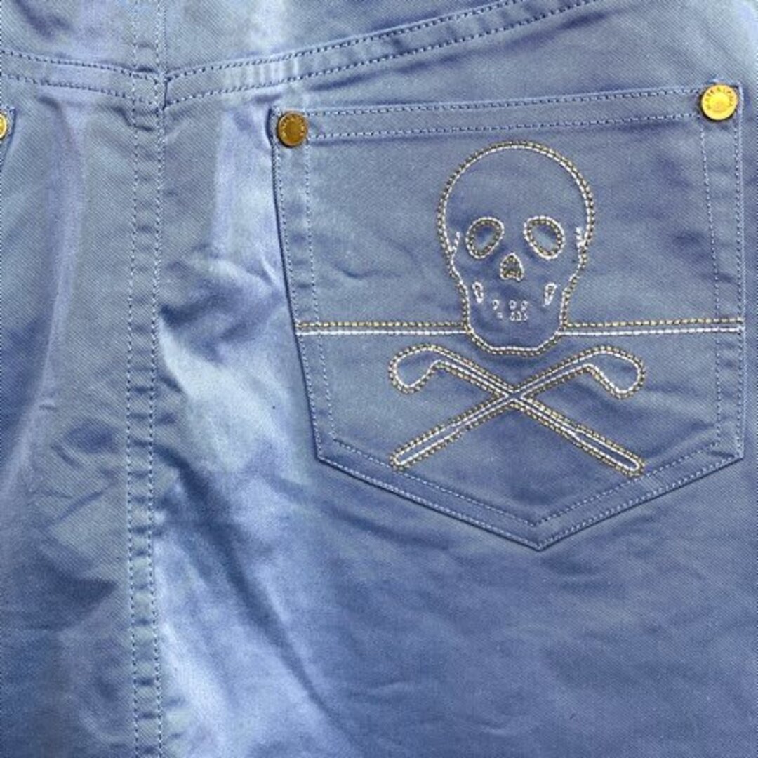 マークアンドロナ MARK&LONA スカート 水色 ヘリンボーン 40サイズ