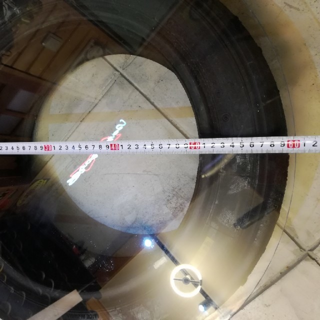 タイヤテーブル レーシング ガラス スリック 男前 ガレージにの通販 by