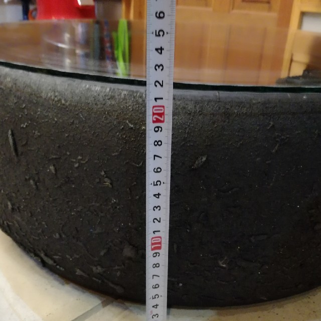 タイヤテーブル レーシング ガラス スリック 男前 ガレージにの通販 by