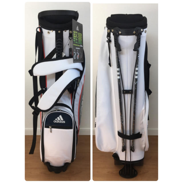 adidas - 新品 adidas 軽量 スタンドキャディバッグ AWU39 白/紺 9型の