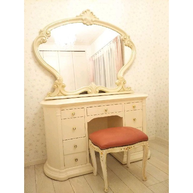 maruni 椅子 猫脚 ドレッサー用 花柄 ラタン 籐 アンティーク maruni