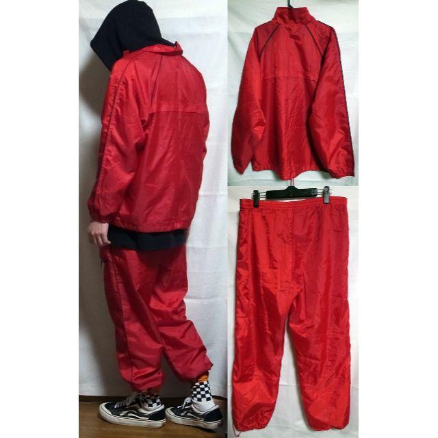 NIKE - ナイキ ナイロン ジャケット パンツ セットアップ 赤 黒 NIKE
