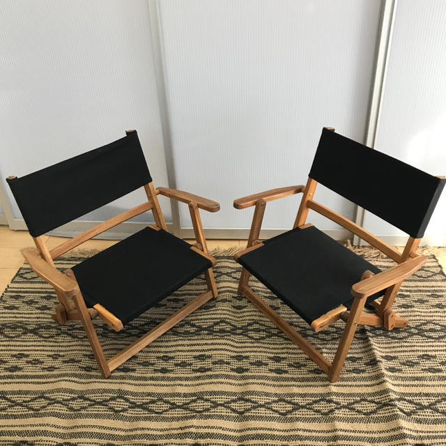 ニトリ - ニトリ ローチェア 2脚セット 折りたたみ 木製 アウトドア