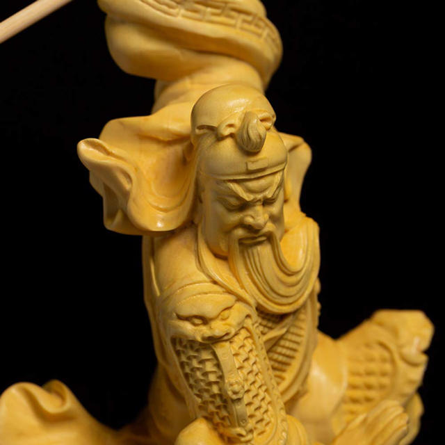 三国志 関羽 雲長 置物 木彫り 関羽像 武財神 財運の神 置き物 商売