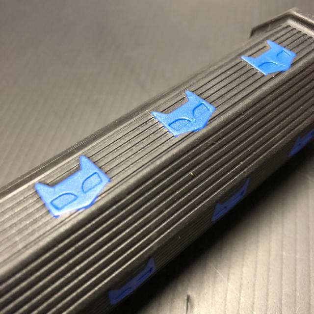 汎用 八角グリップ ネコ柄 ブラック/ブルー 貫通式 新品 ニャンコ