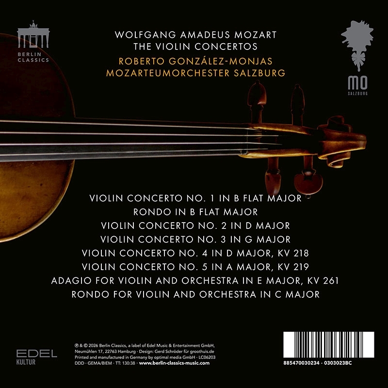 ヴァイオリン協奏曲全集 ロベルト・ゴンサレス＝モンハス、モーツァル