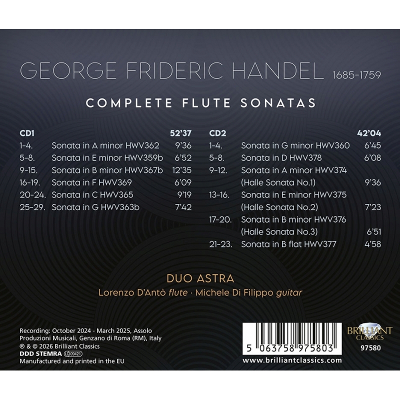 フルート・ソナタ全集 デュオ・アストラ（フルート＆ギター）（2CD