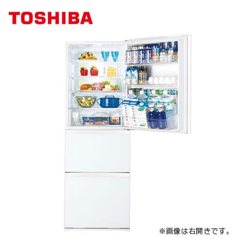 東芝 冷蔵庫 【良品】冷凍冷蔵庫 363L 右開き グランホワイト GR
