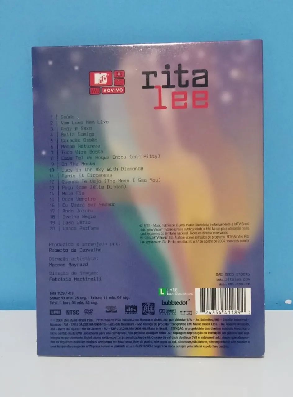 DVD Rita Lee - MTV Acústico. - CDs, DVDs etc - Instituto de