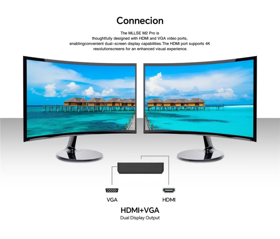 MLLSE Mini PC M2 Air Intel Gemini Lake N4000 Intel J3710 6GB RAM