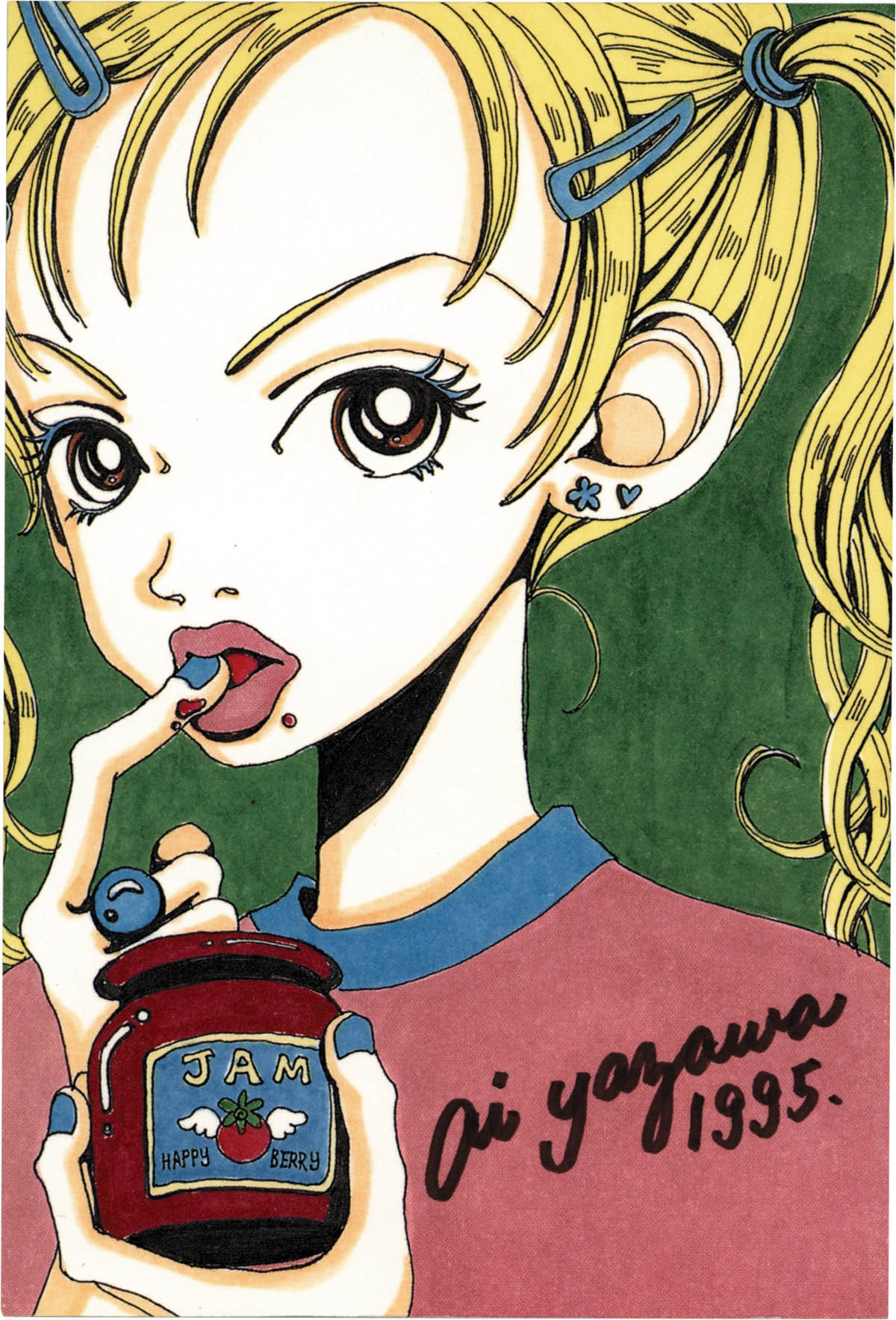 4104] 矢沢あい 直筆サイン入り複製カラーイラスト