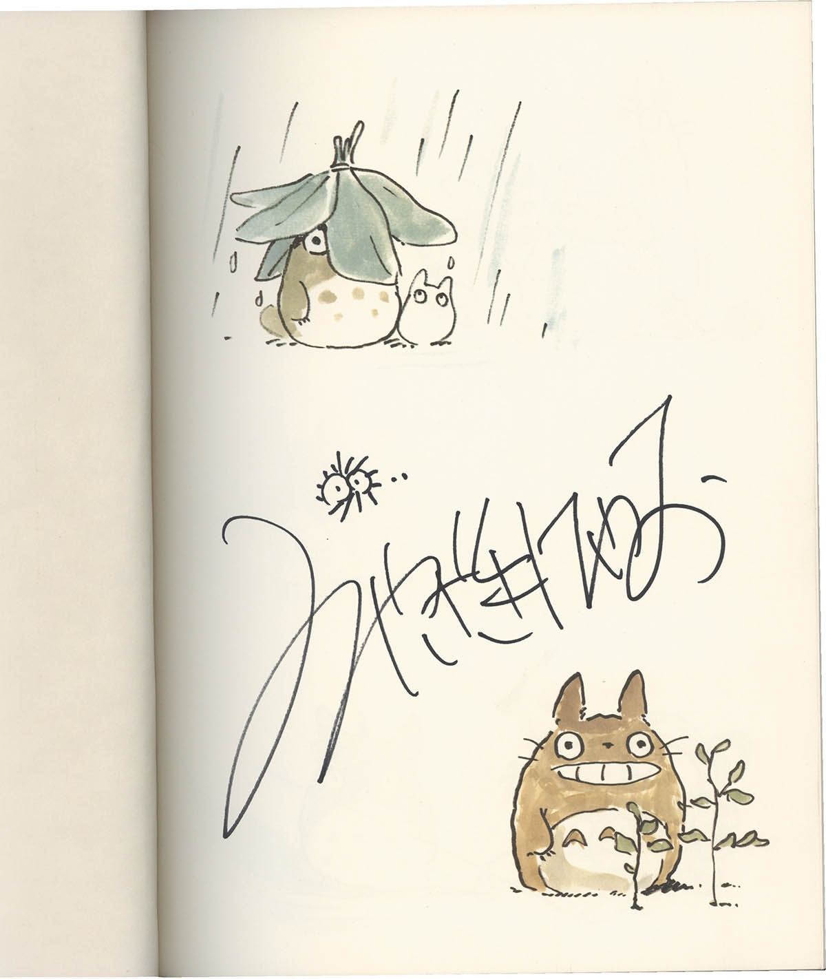 4112] 宮崎駿 直筆イラストサイン本「トトロがいっぱいTOTORO1988-1995」