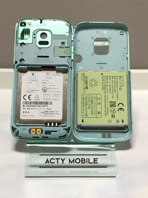 ムスビー｜docomo らくらくホン F-02J 判定〇 ミントグリーン 初期化