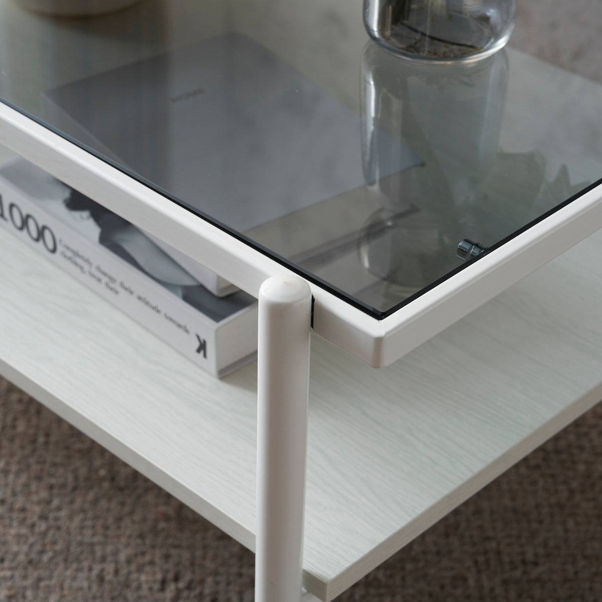 二段収納ガラスセンターテーブル | 北欧風デザインと大容量収納が融合