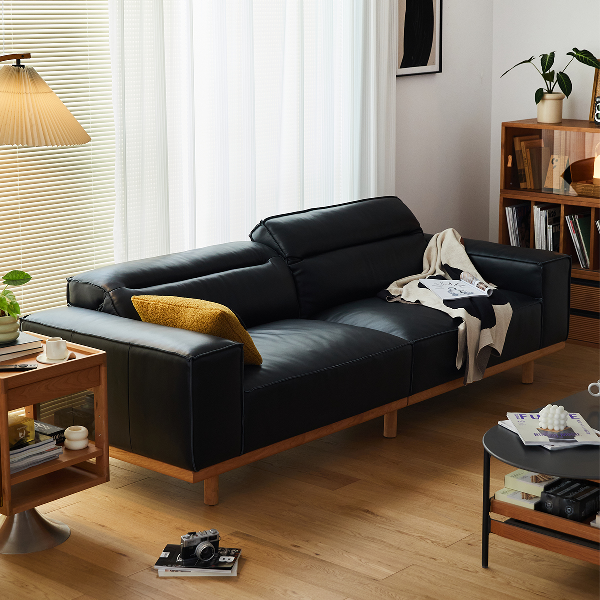 Woody Prime Cherry スクエアデザインローソファ【カスタマイズ可