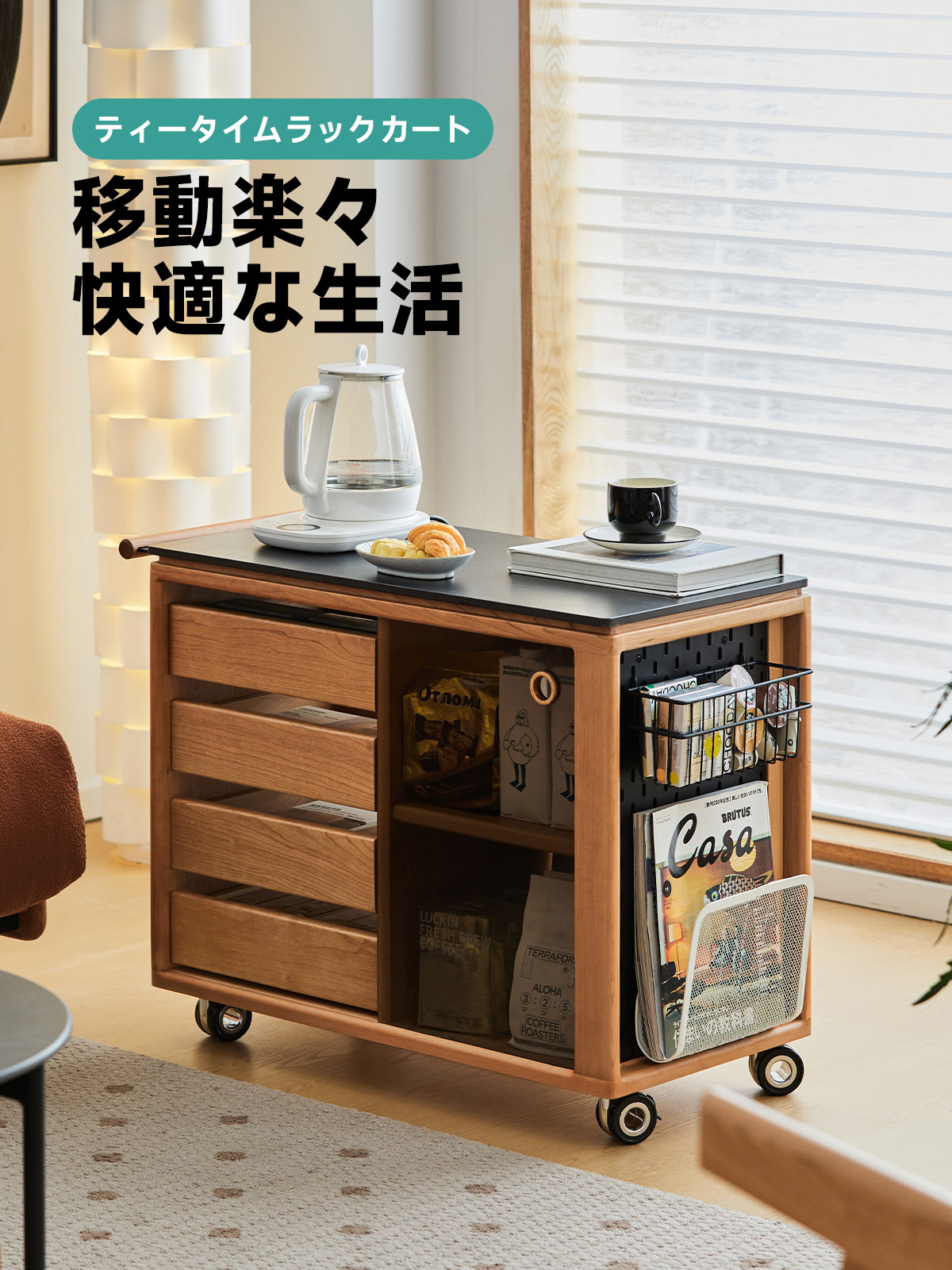 年末年始saleヴィンテージ 木製サイドテーブル 引き出し付き 1 年末