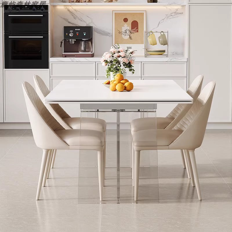 アクリル脚セラミックテーブル | 透明感と高級感を兼ね備えた浮遊