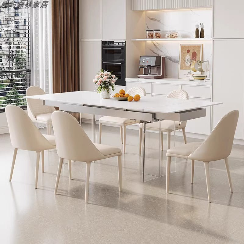 アクリル脚セラミックテーブル | 透明感と高級感を兼ね備えた浮遊