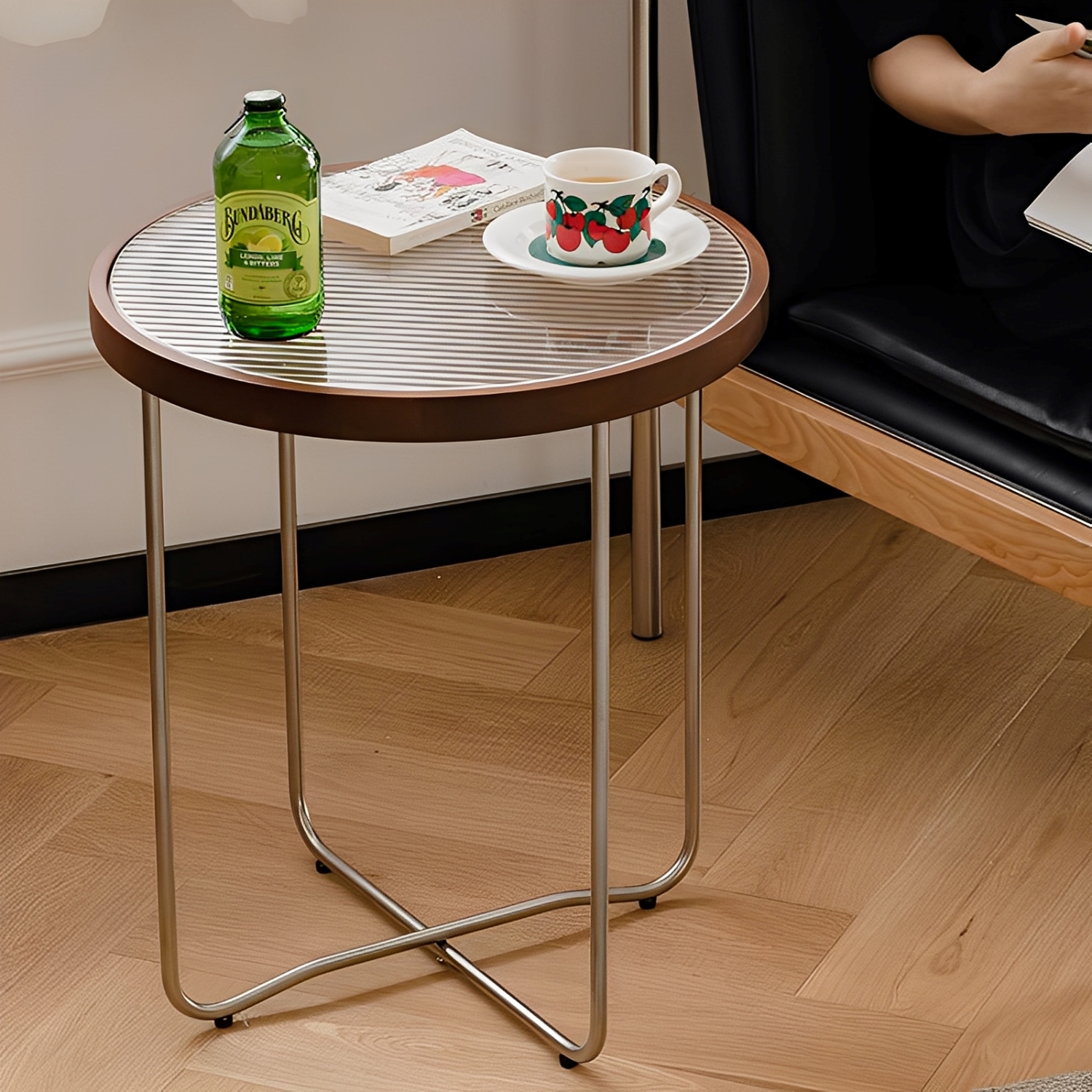 Woody Prime Boxガラス天板コーヒーテーブル | 強化ガラス天板と木製