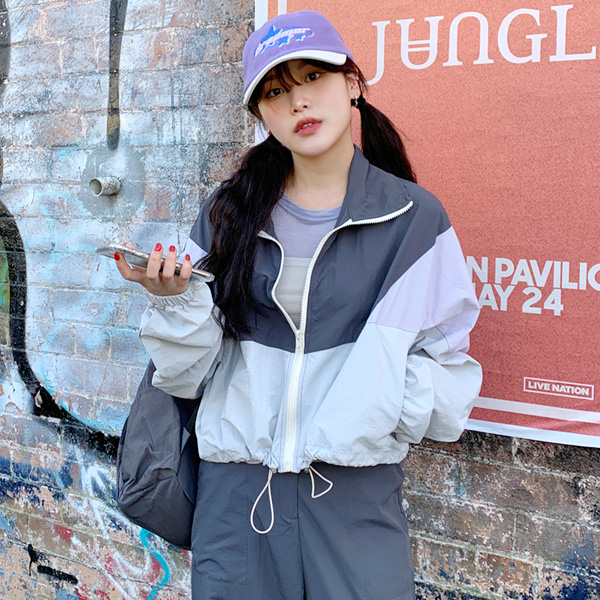 バイカラーウィンドブレーカー｜ジャンパー｜韓国ファッション通販 SONA