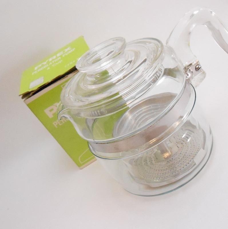 オールドパイレックス・4カップ用・パーコレーター・フレームウェア