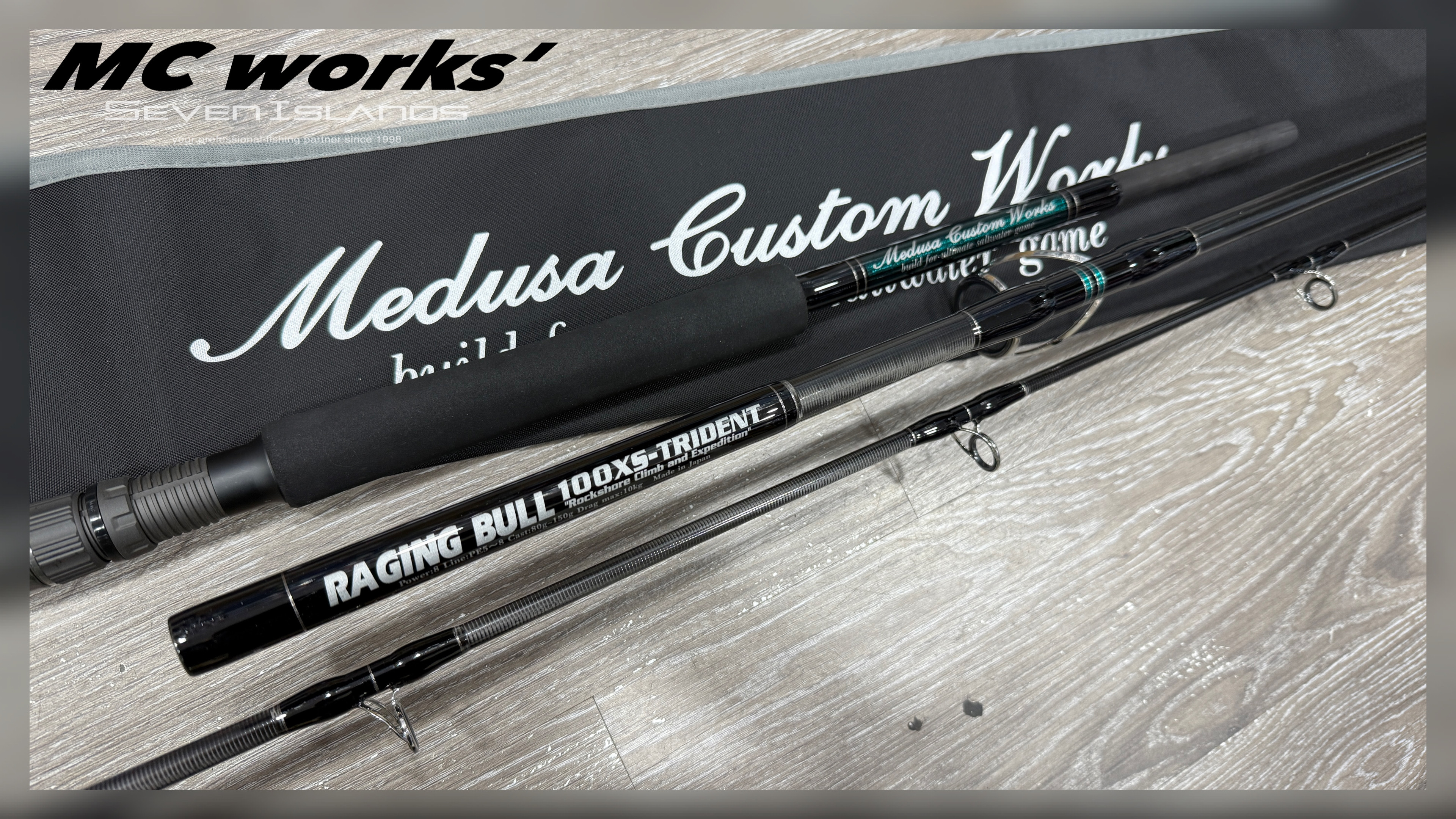 MC WORKS' Raging Bull RB100XS-Trident Shore Casting Rod