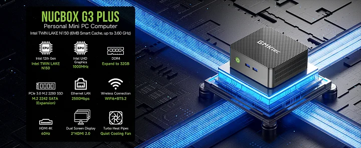 NucBox G3 Plus--Enhanced Performance Mini PC With Intel N150 Processor