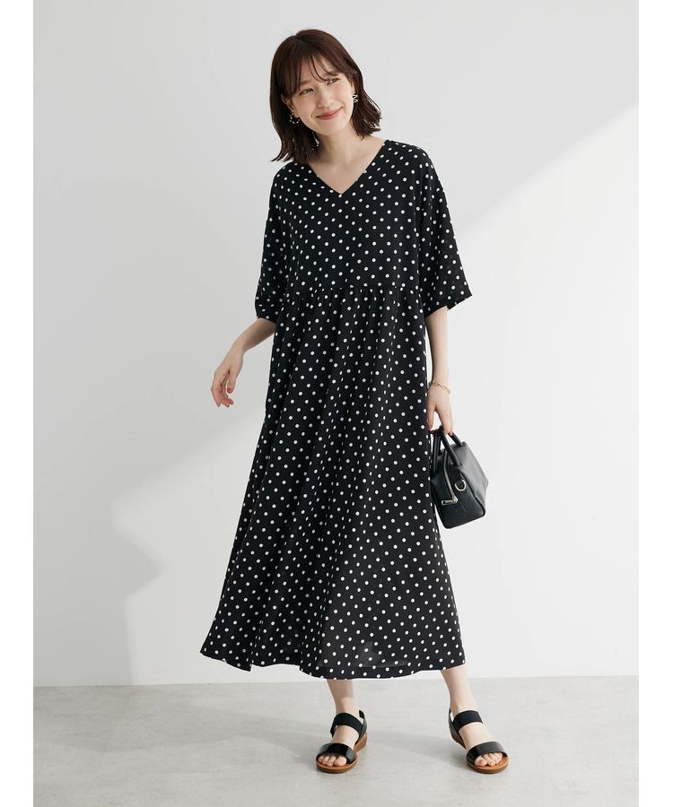 novem9 ドットpt Aラインワンピース/Green Parks（グリーン パークス