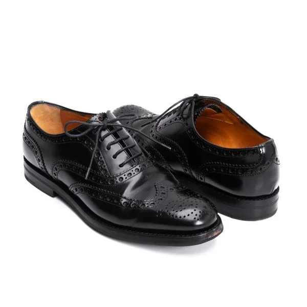 チャーチChurch's ウィングチップレザーシューズ 黒35.5(24cm位) (K