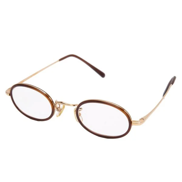 白山眼鏡店 ニューマンレイ山コンビメガネ ゴールド茶 (K-144961)