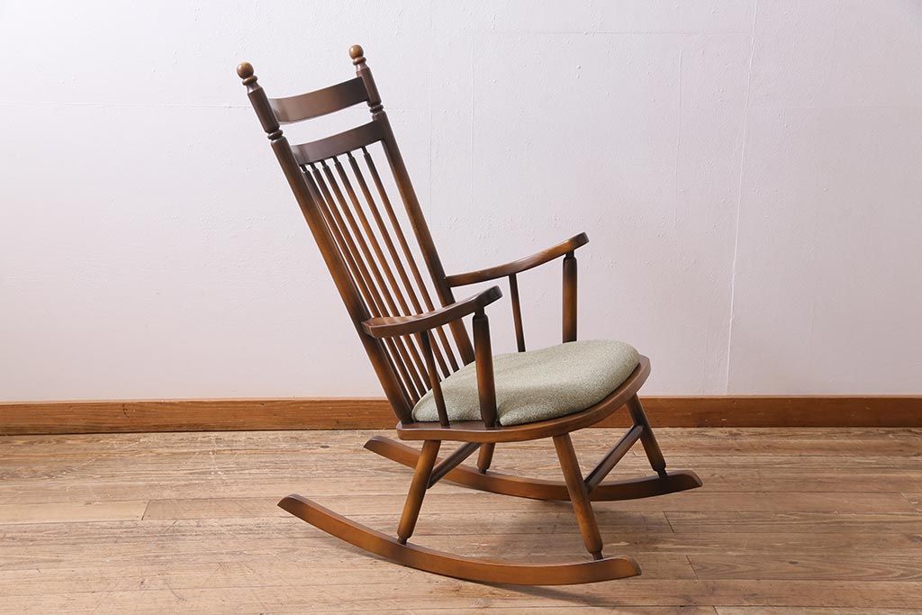昭和レトロ 木製 ロッキングチェア アームチェア 古道具 古家具